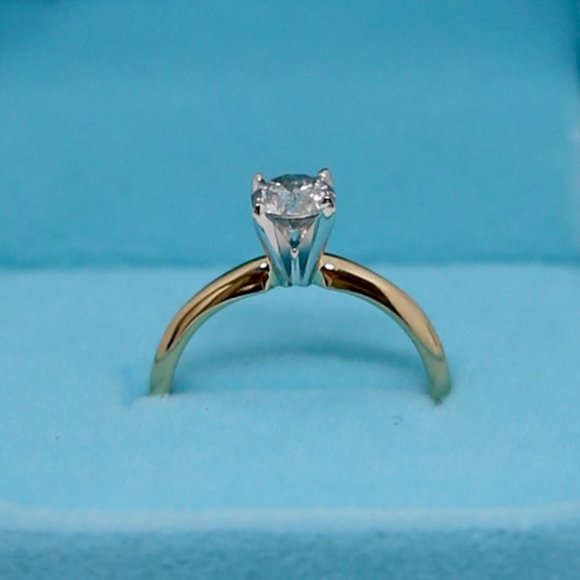 GIA Yellow Gold 0.73 Carat Diamond Engagement Ring - Picture 2 of 7